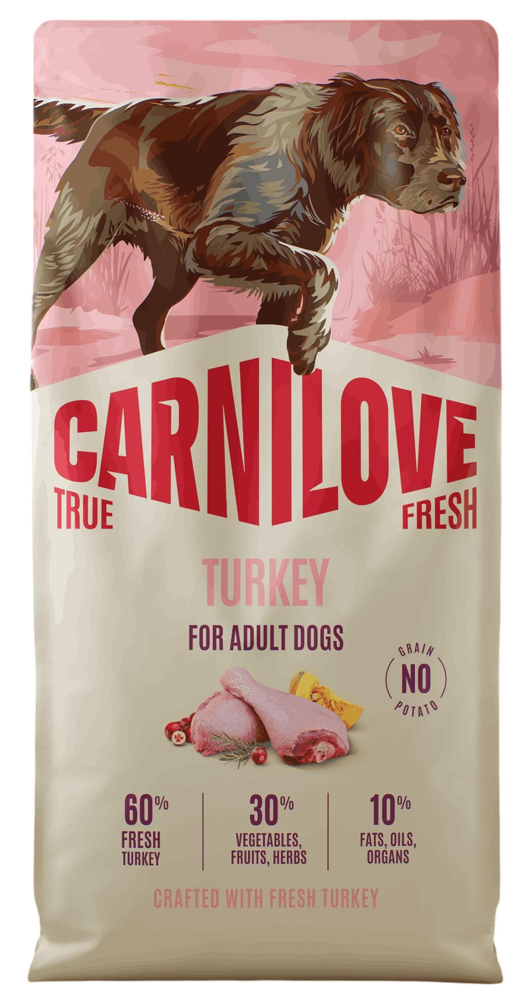 Carnilove True Fresh Granulované krmivo pro dospělé psy krocan