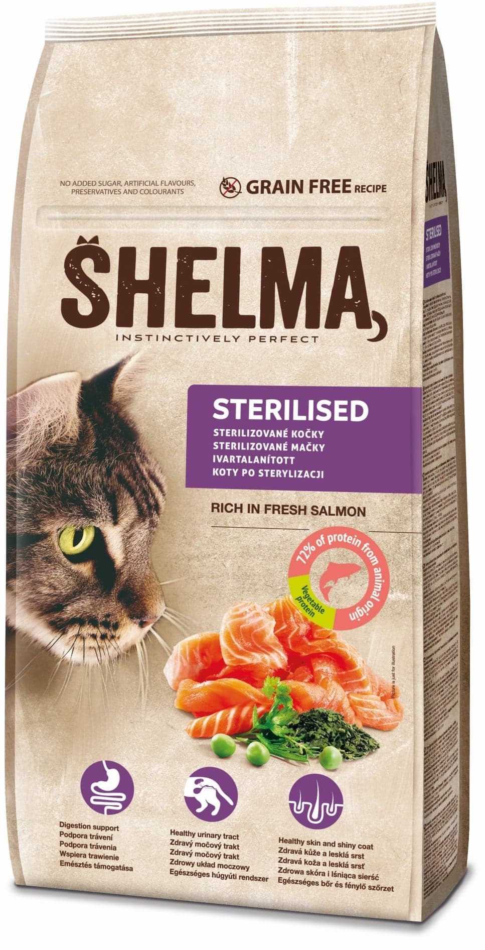 Shelma Bezobilné STERILLE granule s čerstvým lososem pro dospělé kočky