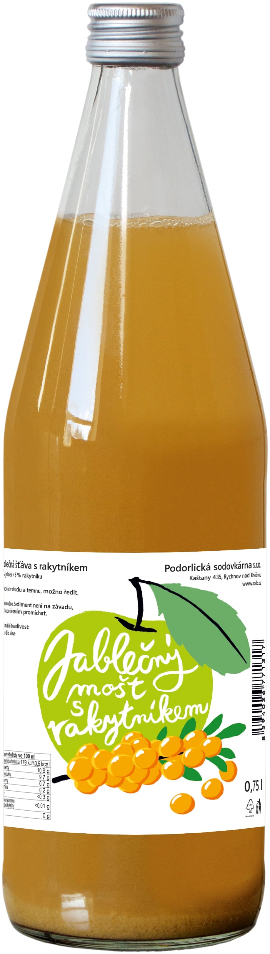 Podorlický jablečný mošt s rakytníkem