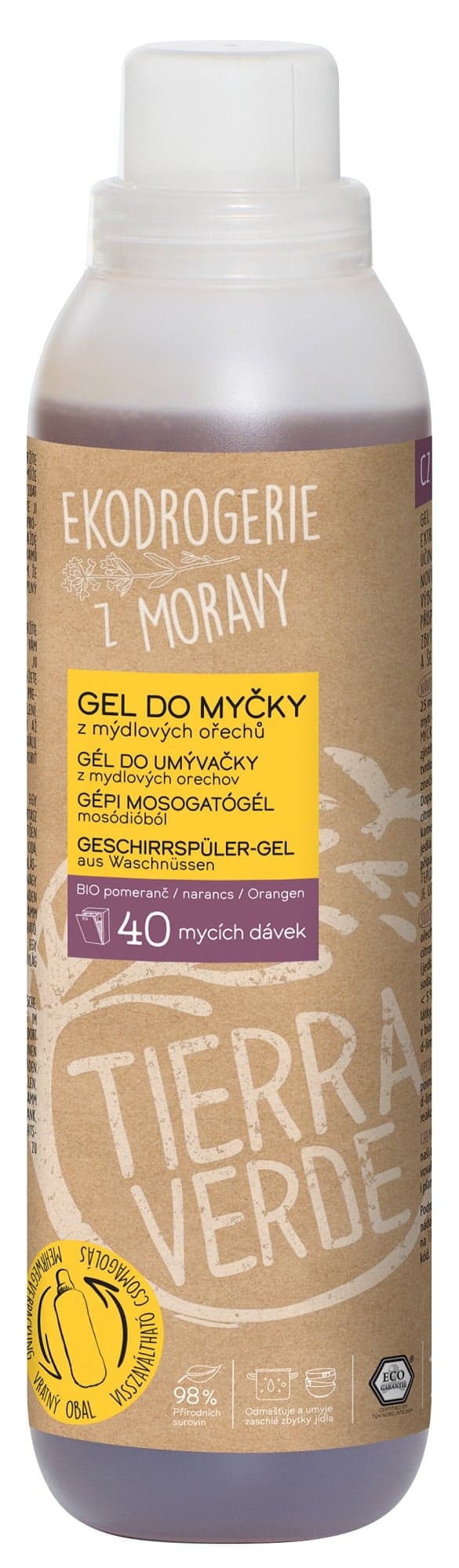 Tierra Verde Gel do myčky s BIO pomerančovou silicí (1 l)