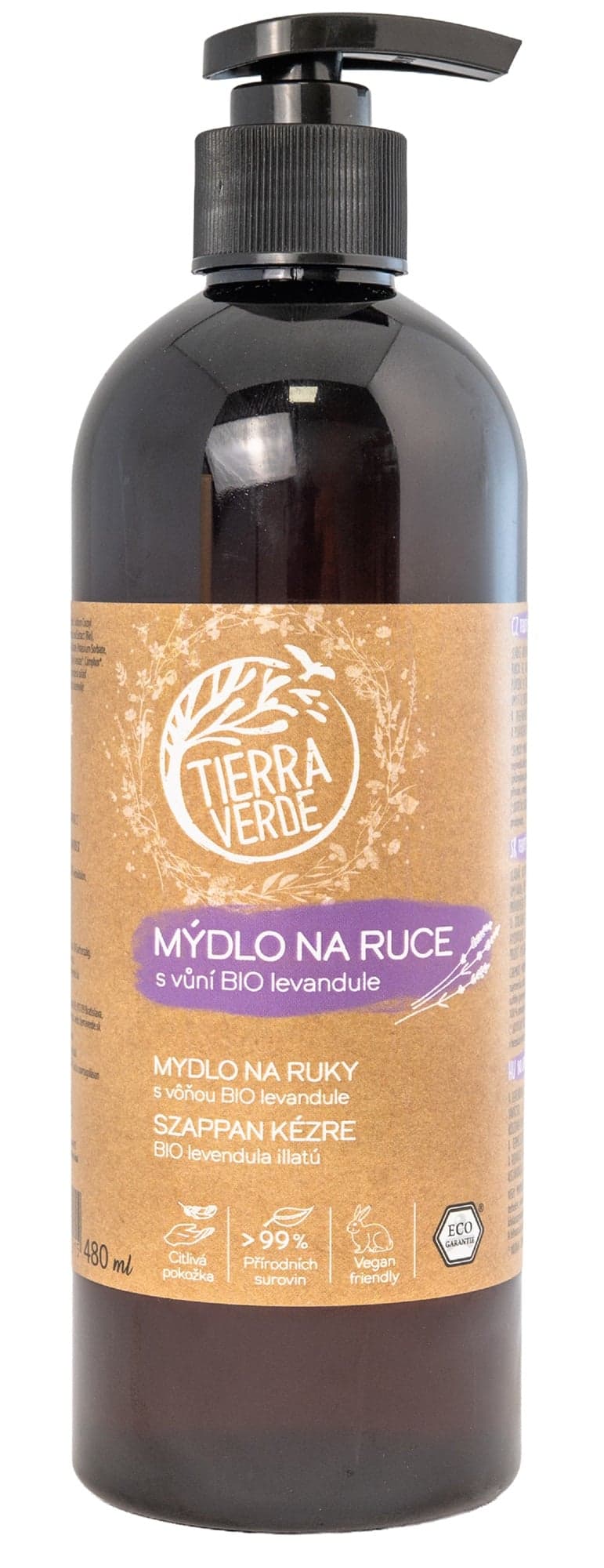 Tierra Verde Tekuté mýdlo na ruce s vůní BIO levandule