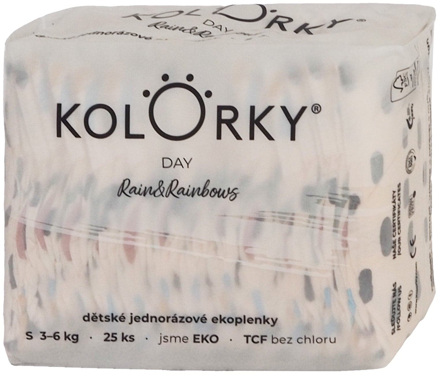 Kolorky EKO Jednorázové plenky day S déšť a duhy (3–6 kg) 25 ks