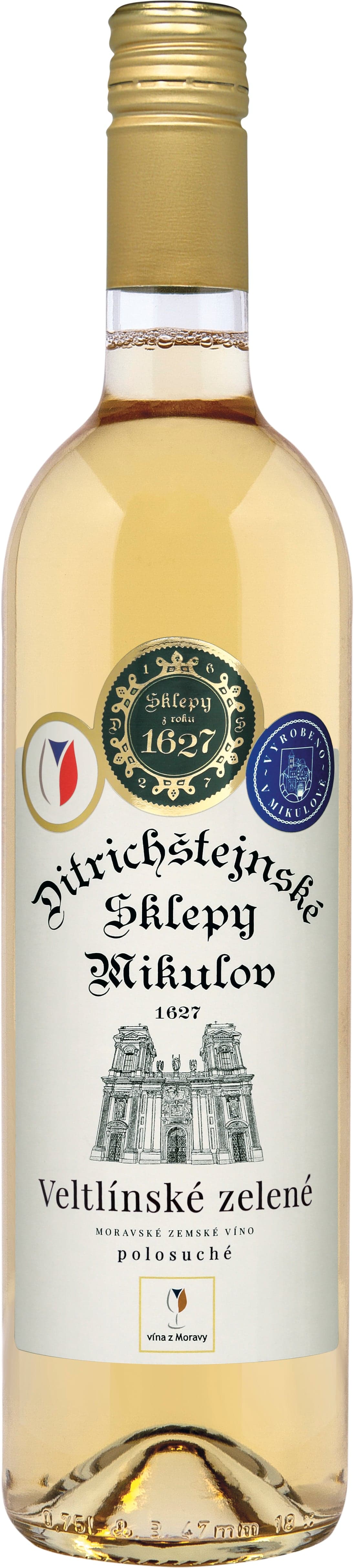 Ditrichštejnské sklepy Mikulov Veltlínské zelené moravské zemské víno