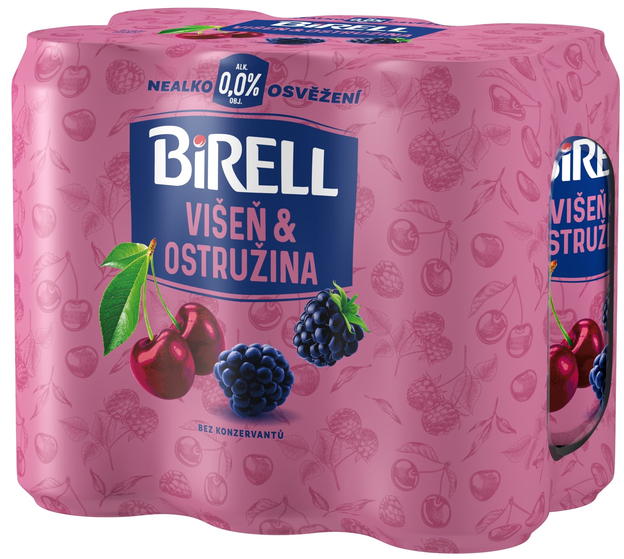 Birell 0.0 Višeň & Ostružina nealkoholické pivo 6×0,5 l plech