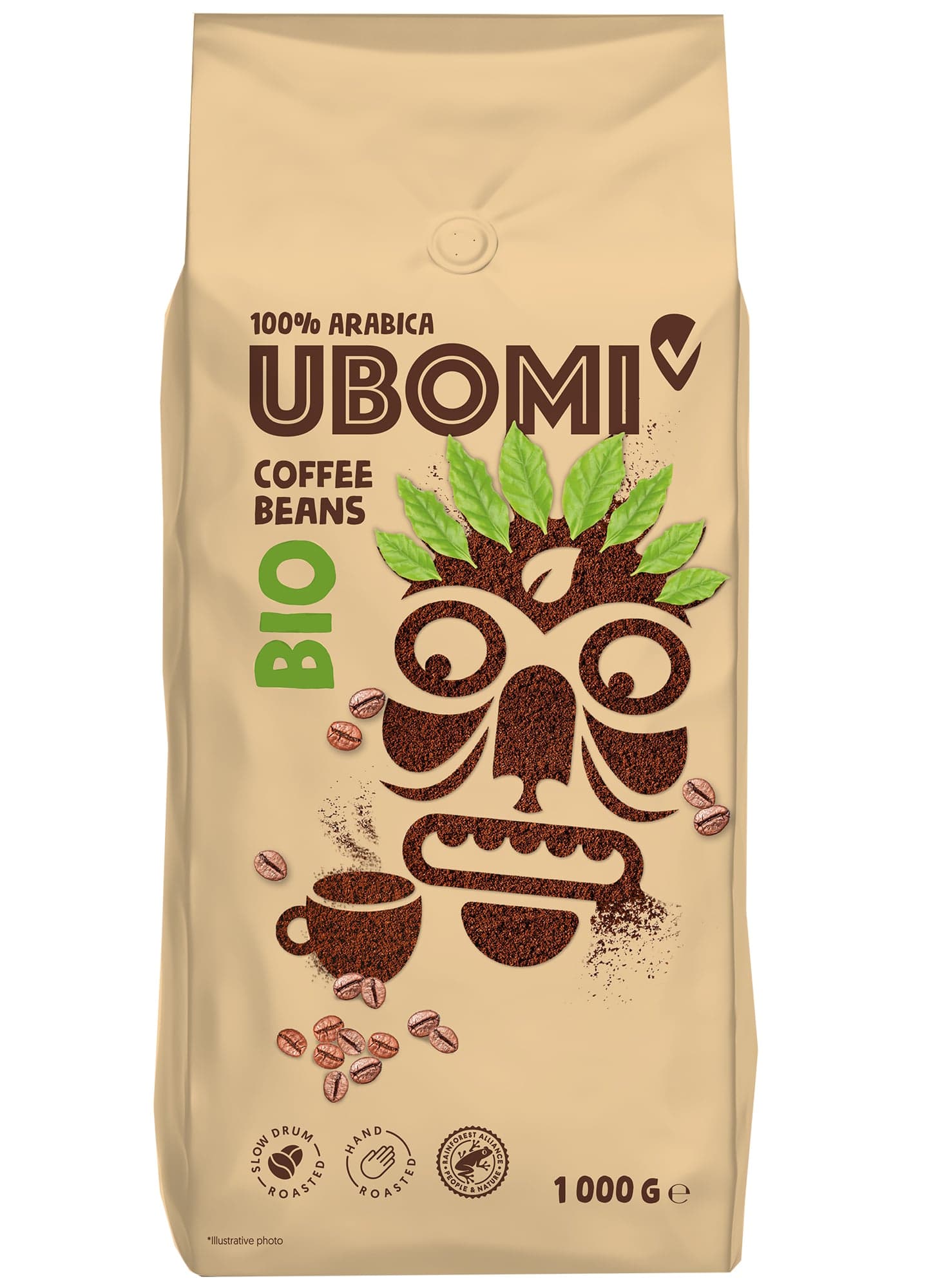 Ubomi BIO Caffe Crema 100% Arabica RFA zrnková káva
