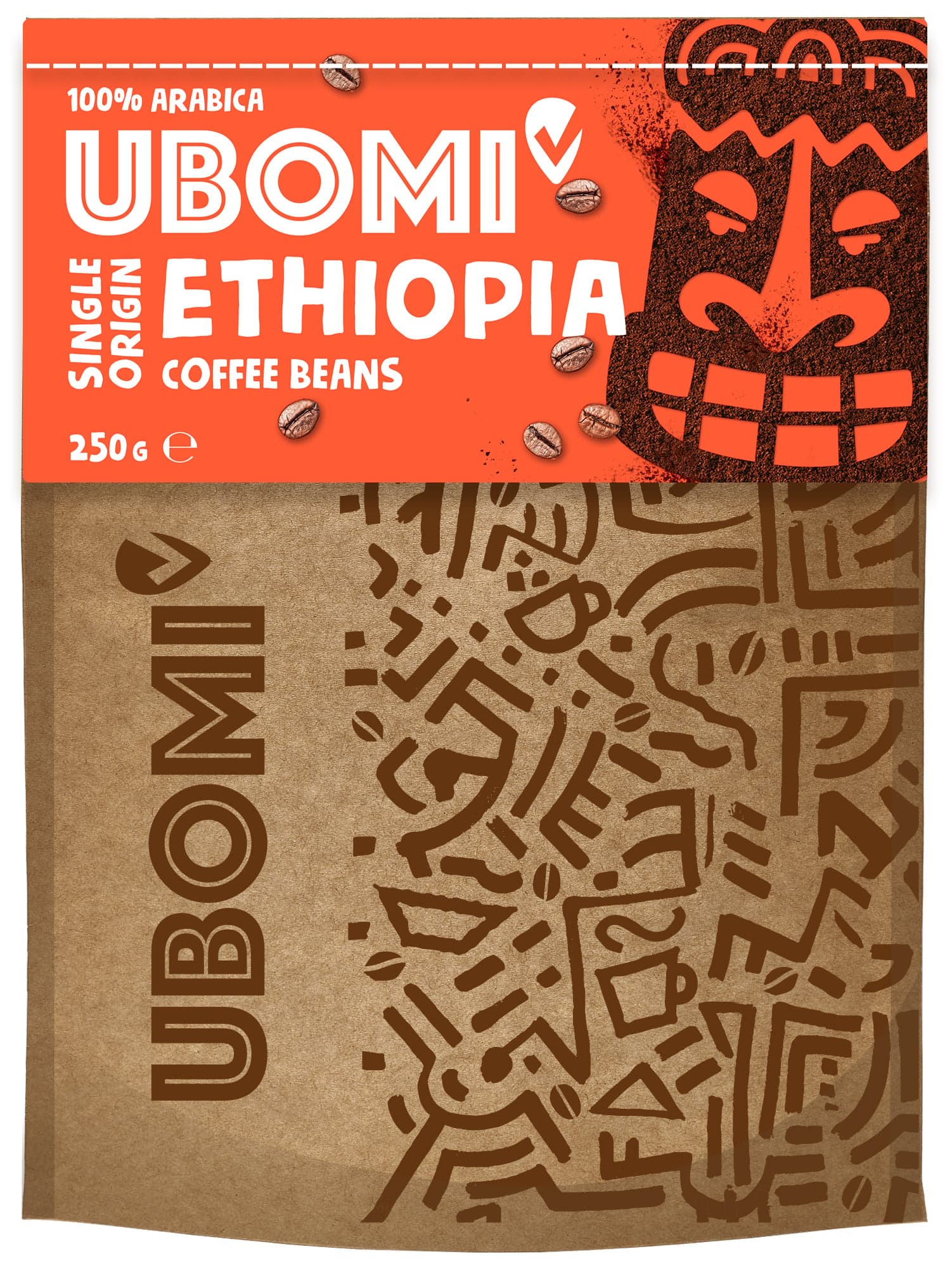 Ubomi Ethiopia 100% RFA zrnková káva