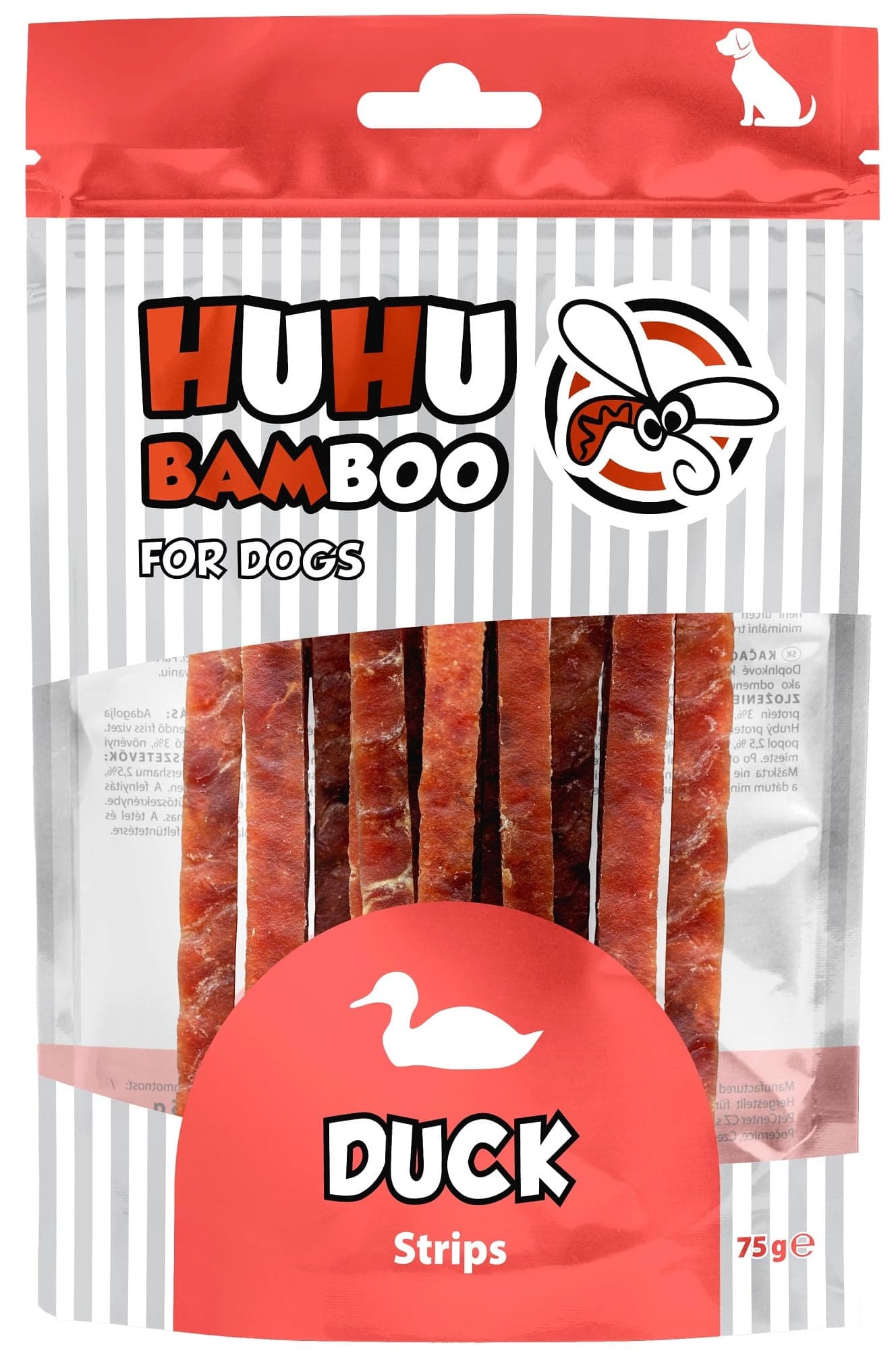 Huhubamboo sušené kachní proužky pro psy