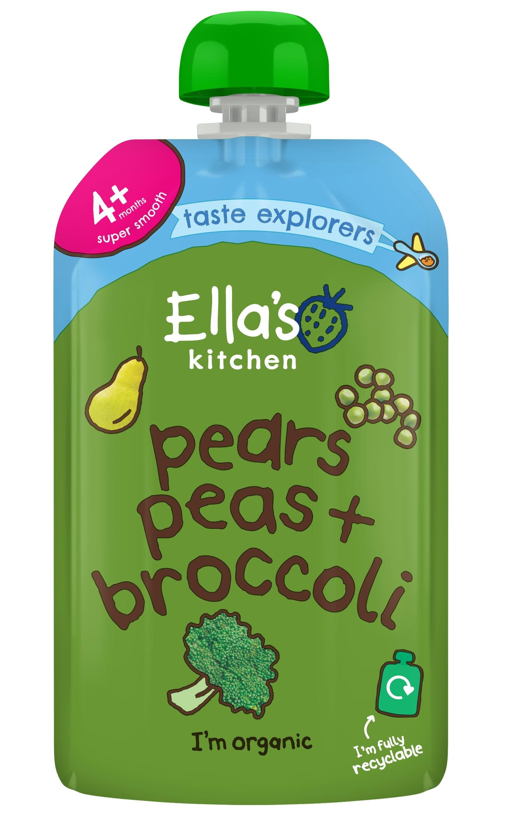 Ella's Kitchen BIO Hruška, hrášek a brokolice