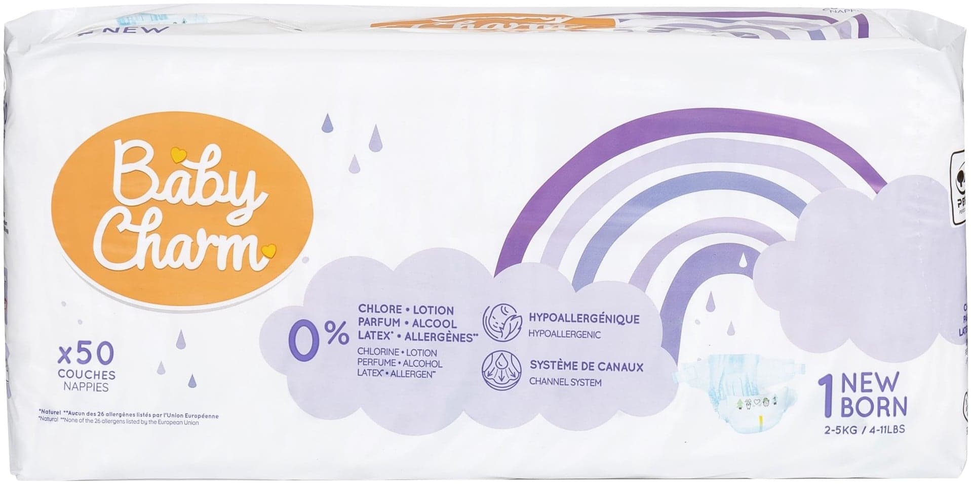 Baby Charm Jednorázové plenky super dry flex 1 newborn (2–5 kg)