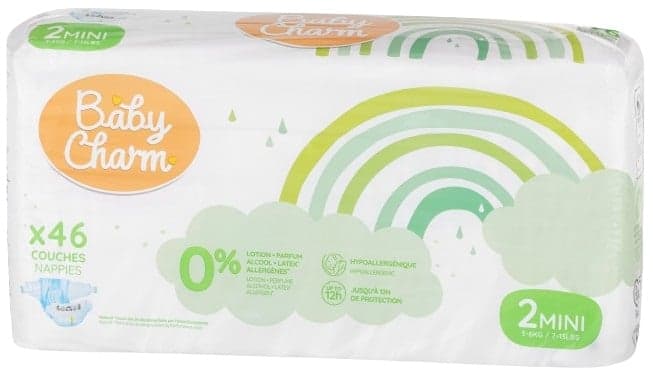 Baby Charm Jednorázové plenky super dry flex 2 mini (3–6 kg)
