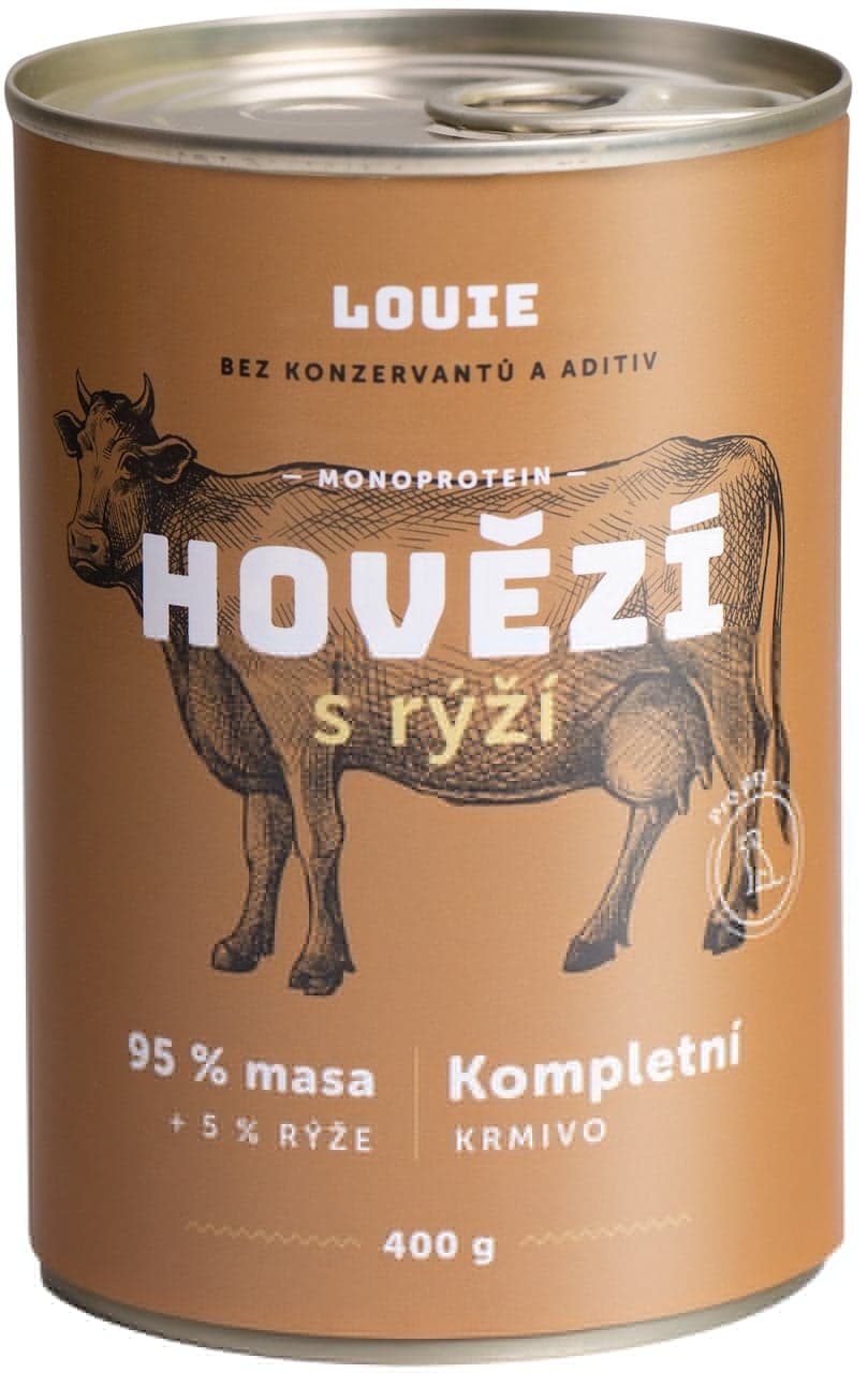 Louie Kompletní krmivo hovězí s rýží pro psy