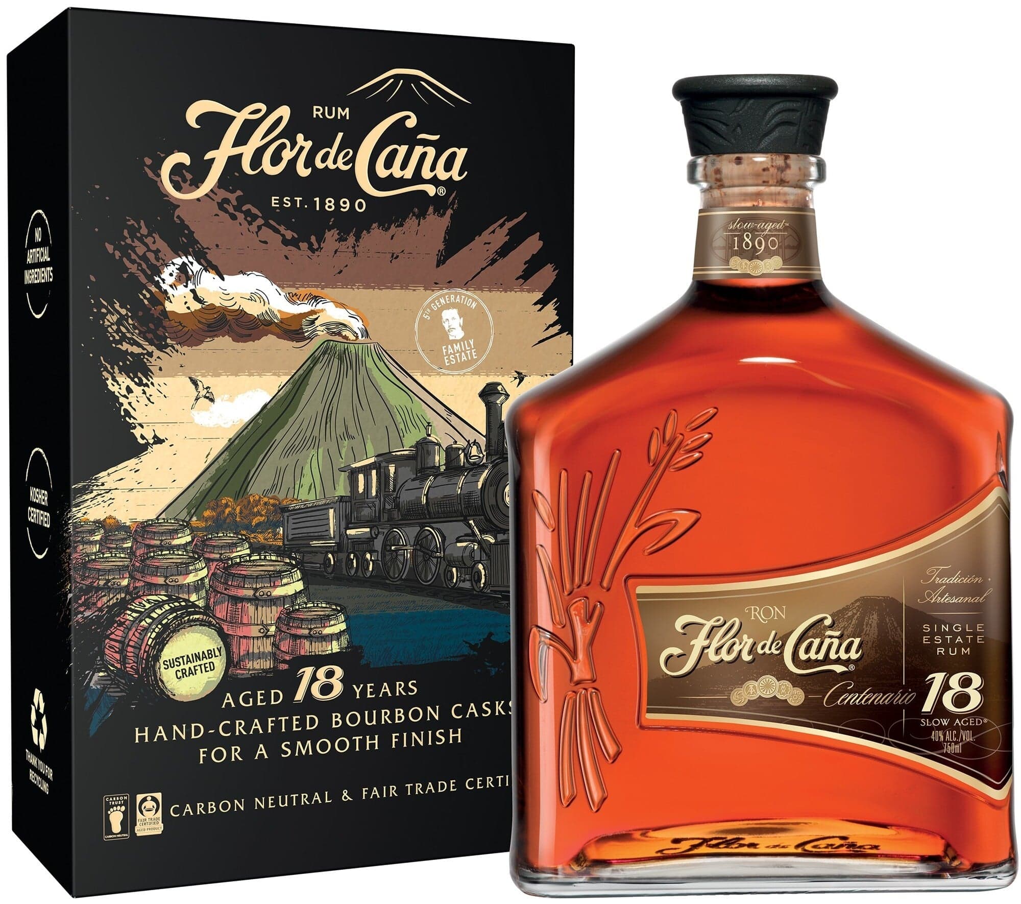 Flor de Caña 18YO 40% obj., dárkové balení