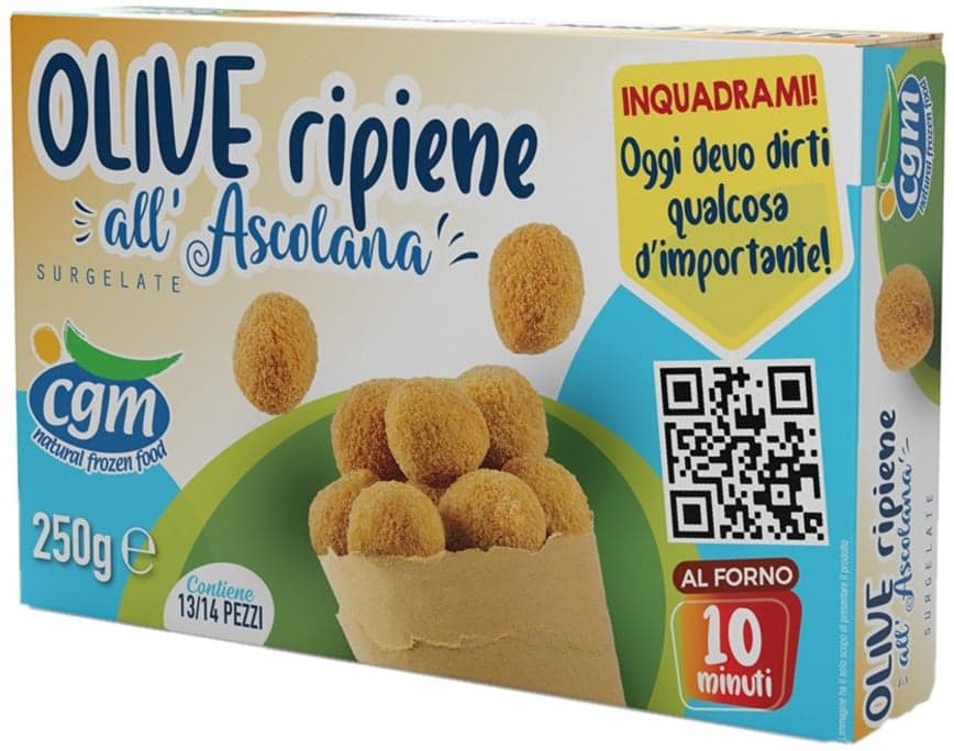 CGM Zelené olivy v těstíčku plněné masovou směsí se sýrem