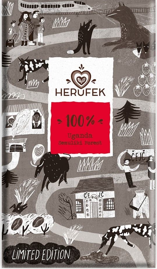 Herufek BIO Semuliki Forest Uganda tmavá čokoláda 100%