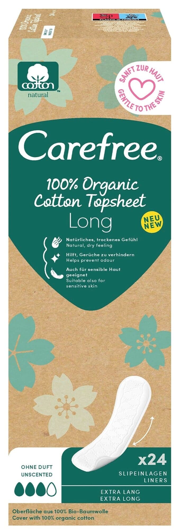 Carefree Organic Cotton Long slipové vložky
