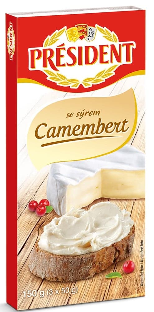 Président Tavený sýr Camembert (3×50 g)