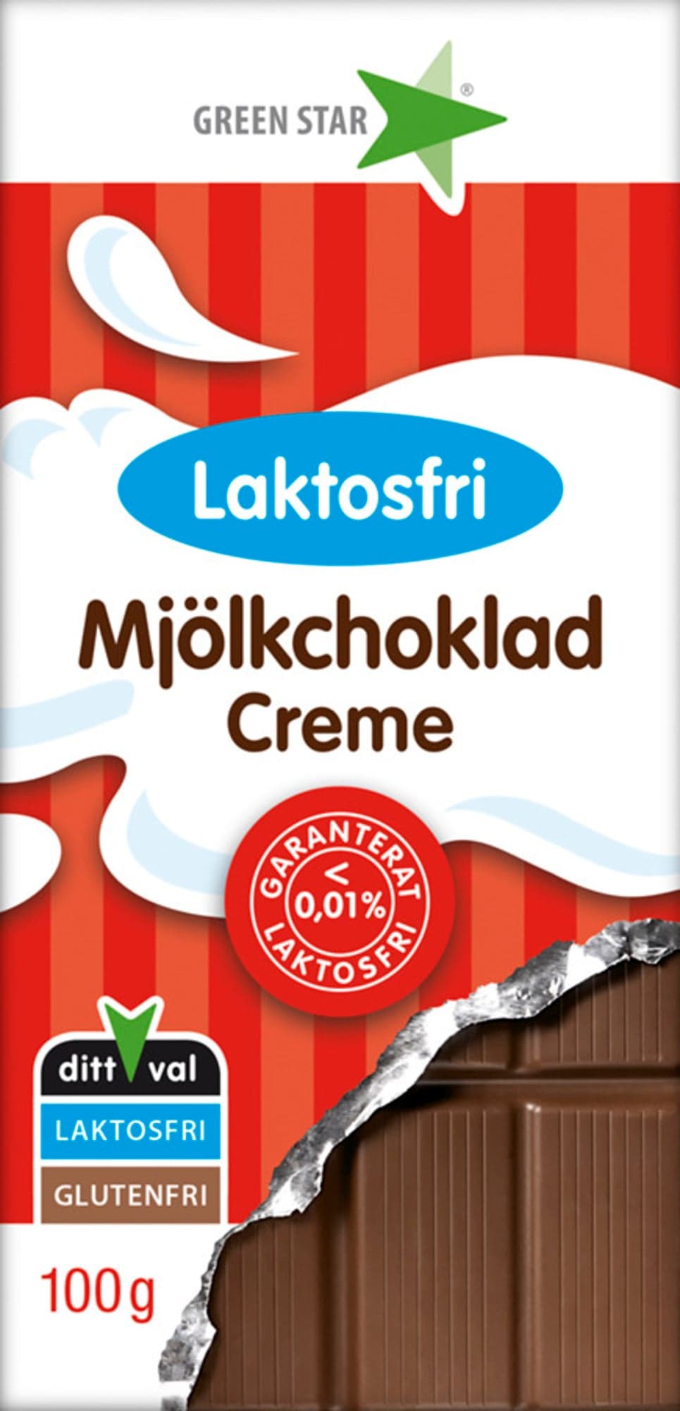 Green star Mléčná krémová čokoláda bez laktózy