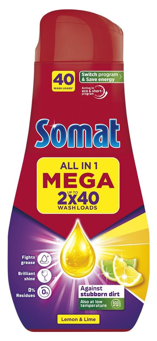 Somat All in 1 Lemon & Lime gel do myčky na nádobí (1,44 l)