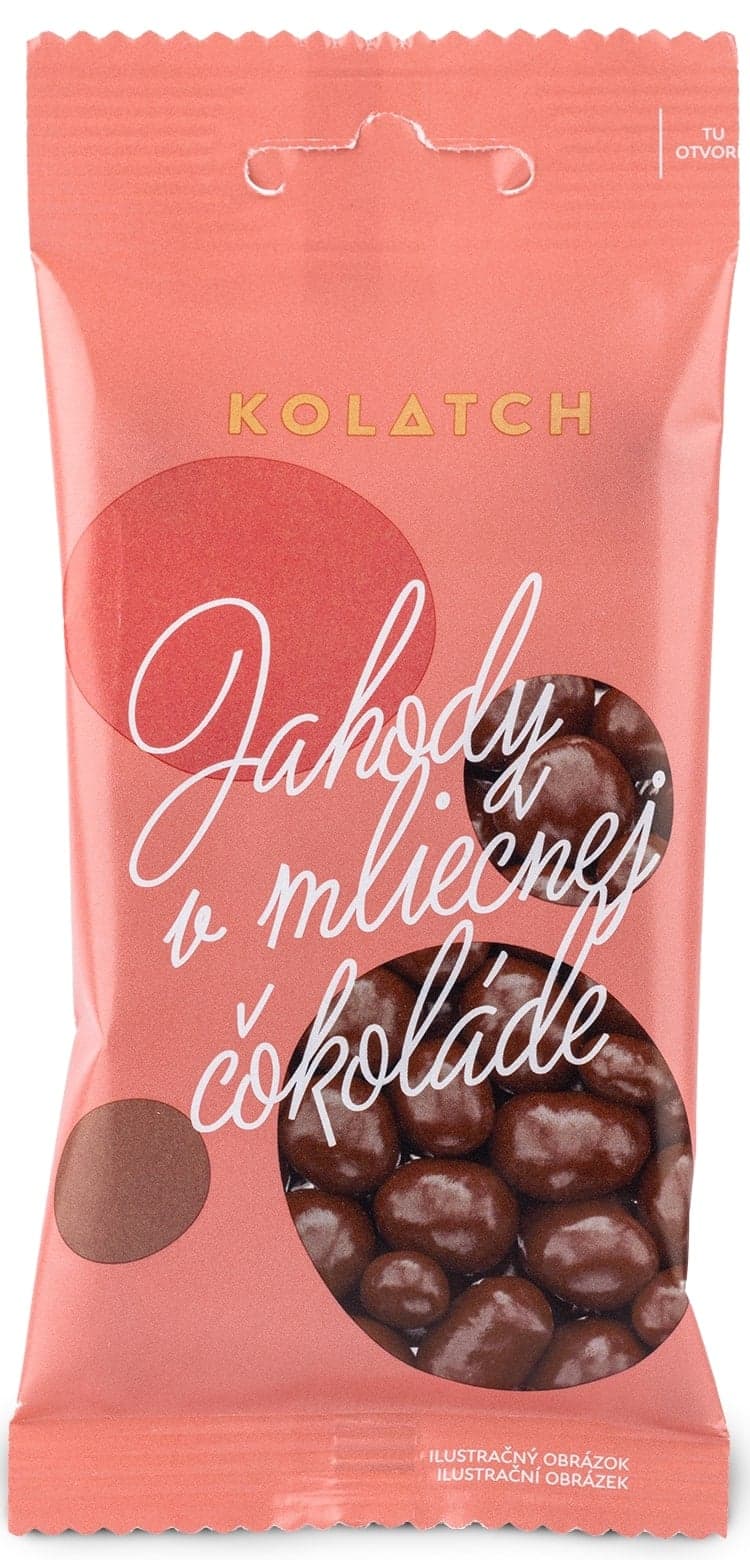 Kolatch Dražé lyofilizované jahody v mléčné čokoládě