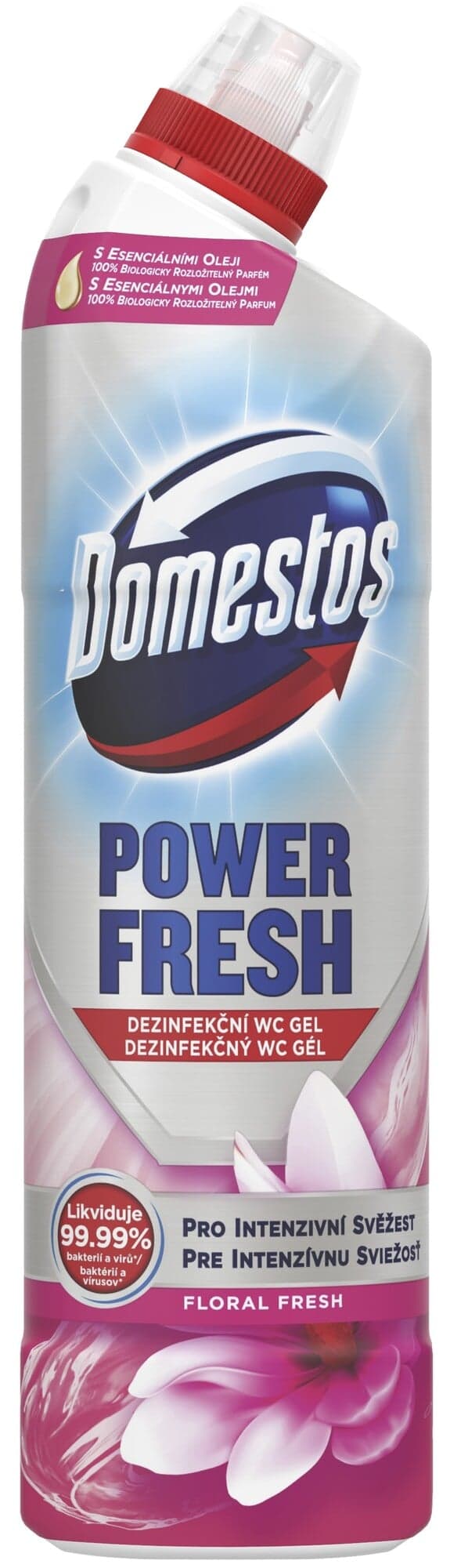 Domestos Power Fresh Floral Tekutý dezinfekční a čistící přípravek na toalety