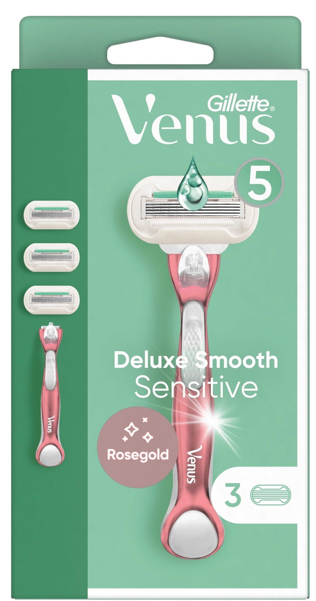 Gillette Venus Deluxe Smooth Sensitive RoseGold Holicí strojek + 3 holicí hlavice