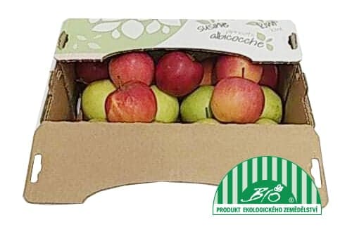 BIO Jablka mix odrůd (odr. Gala a Golden delicious), bedýnka
