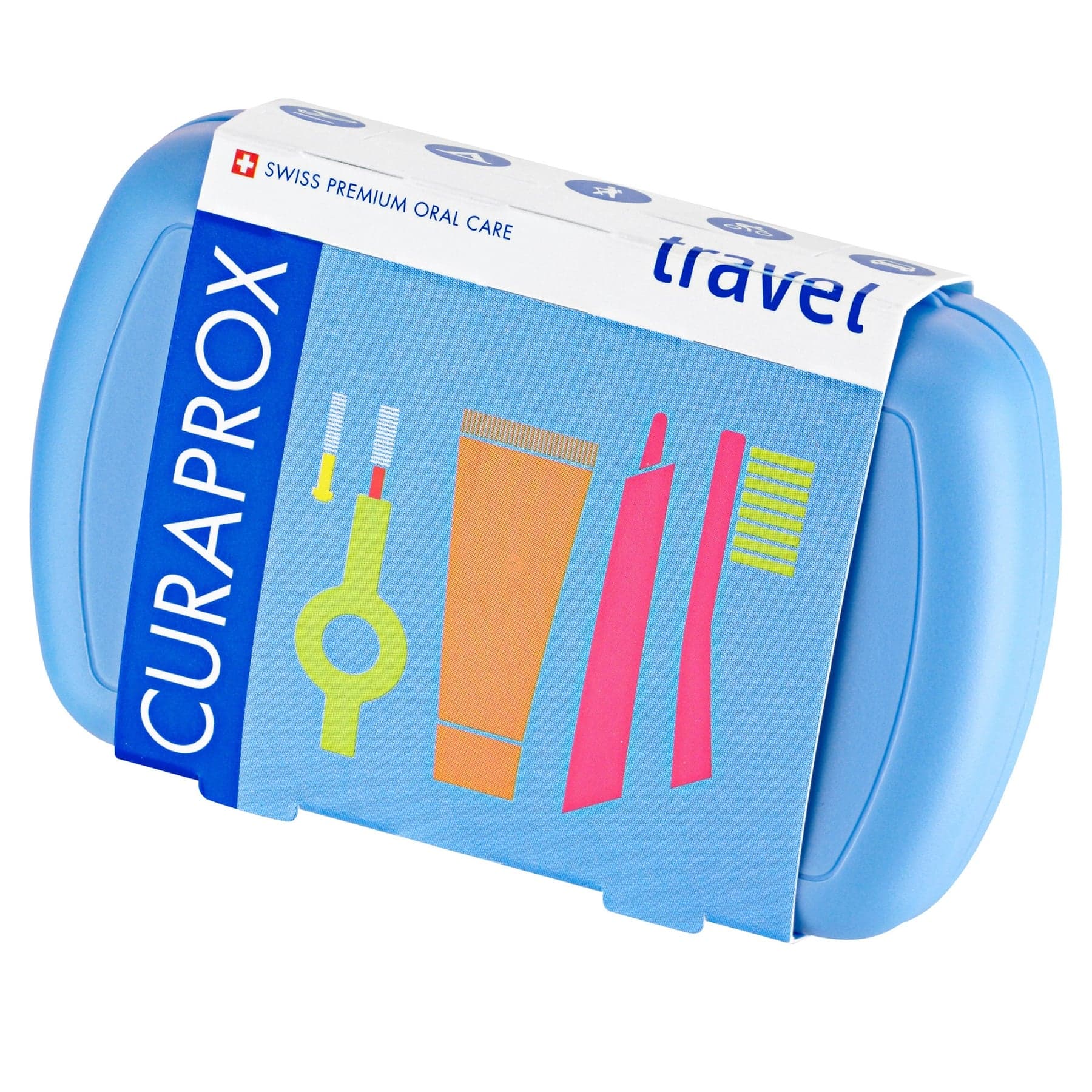Curaprox Cestovní set pro zubní hygienu modrý
