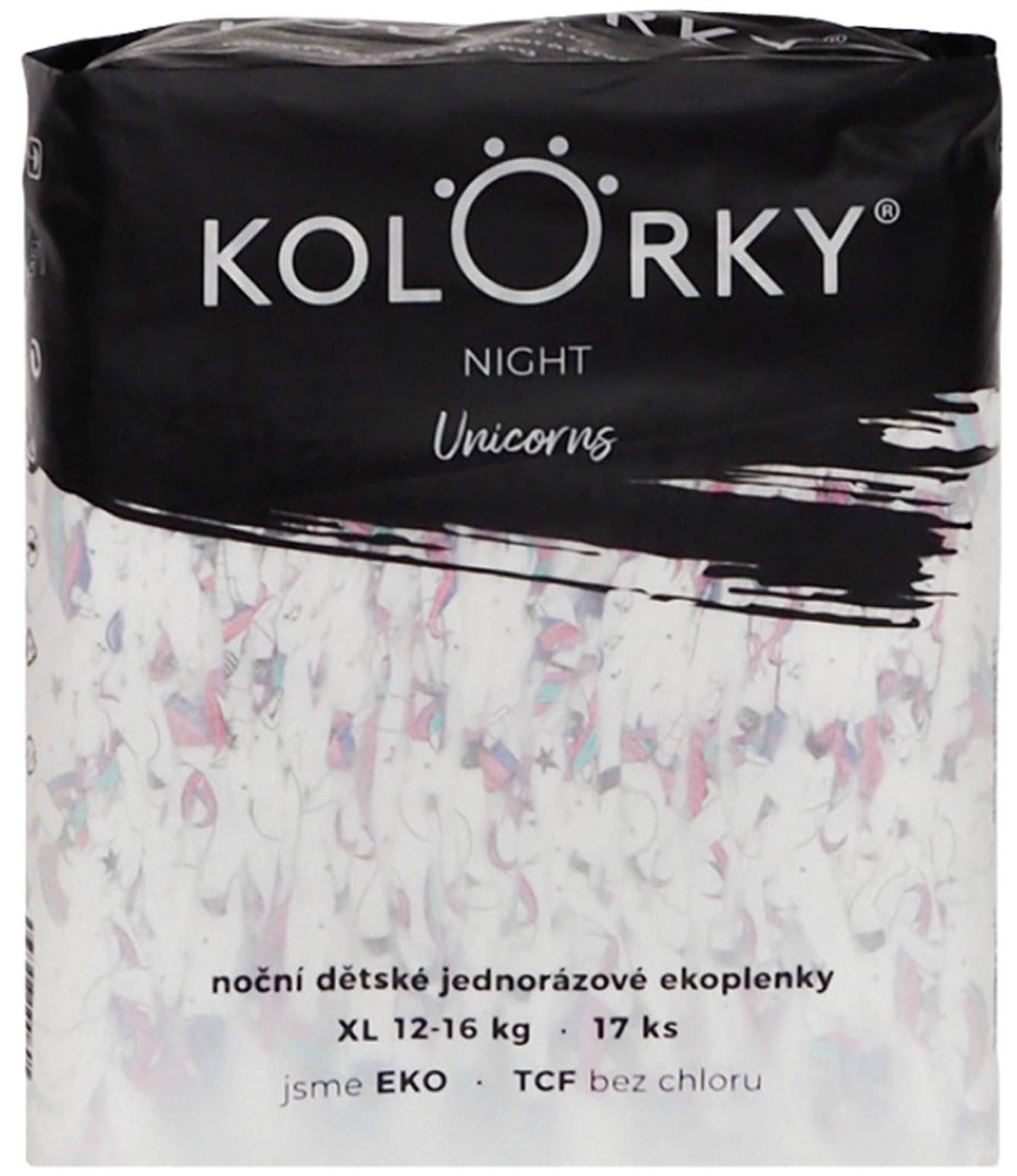 Kolorky EKO Noční jednorázové plenky night XL jednorožci (12–16 kg)