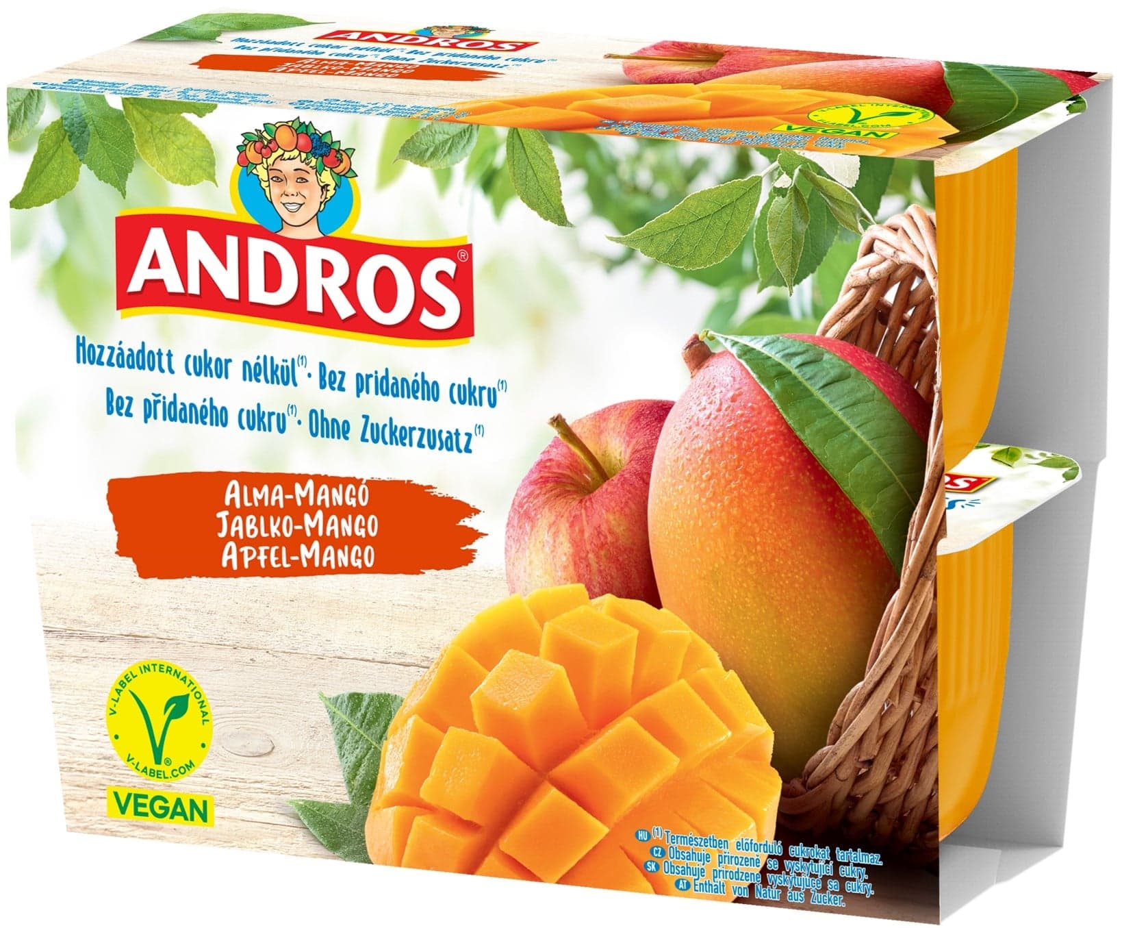 Andros Jablkovo-mangové pyré bez přidaného cukru 4×100 g