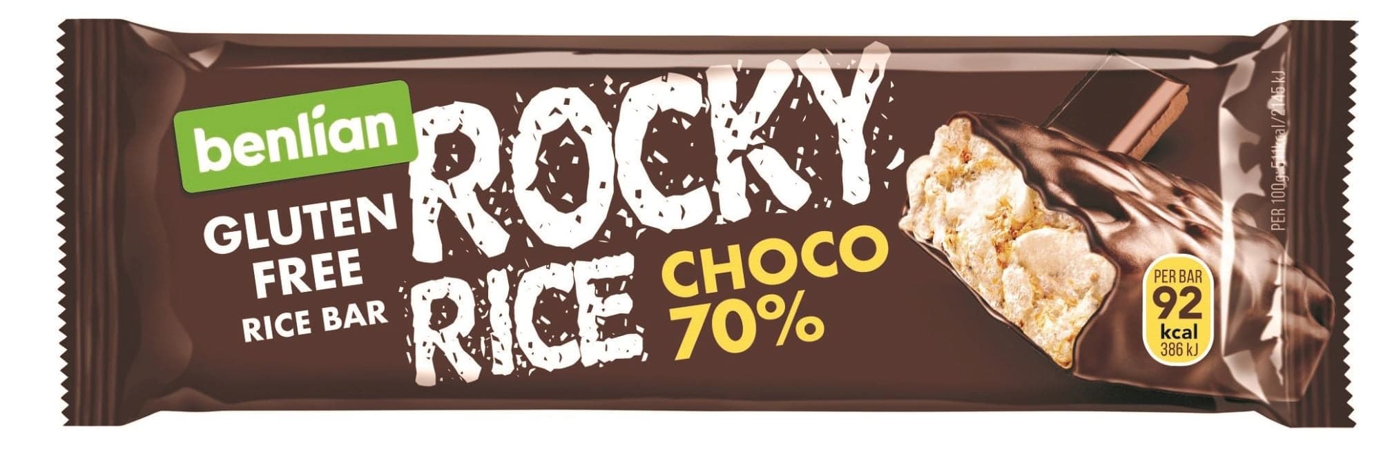Benlian Rýžová tyčinka s čokoládovou polevou se 70 % kakaa bez lepku