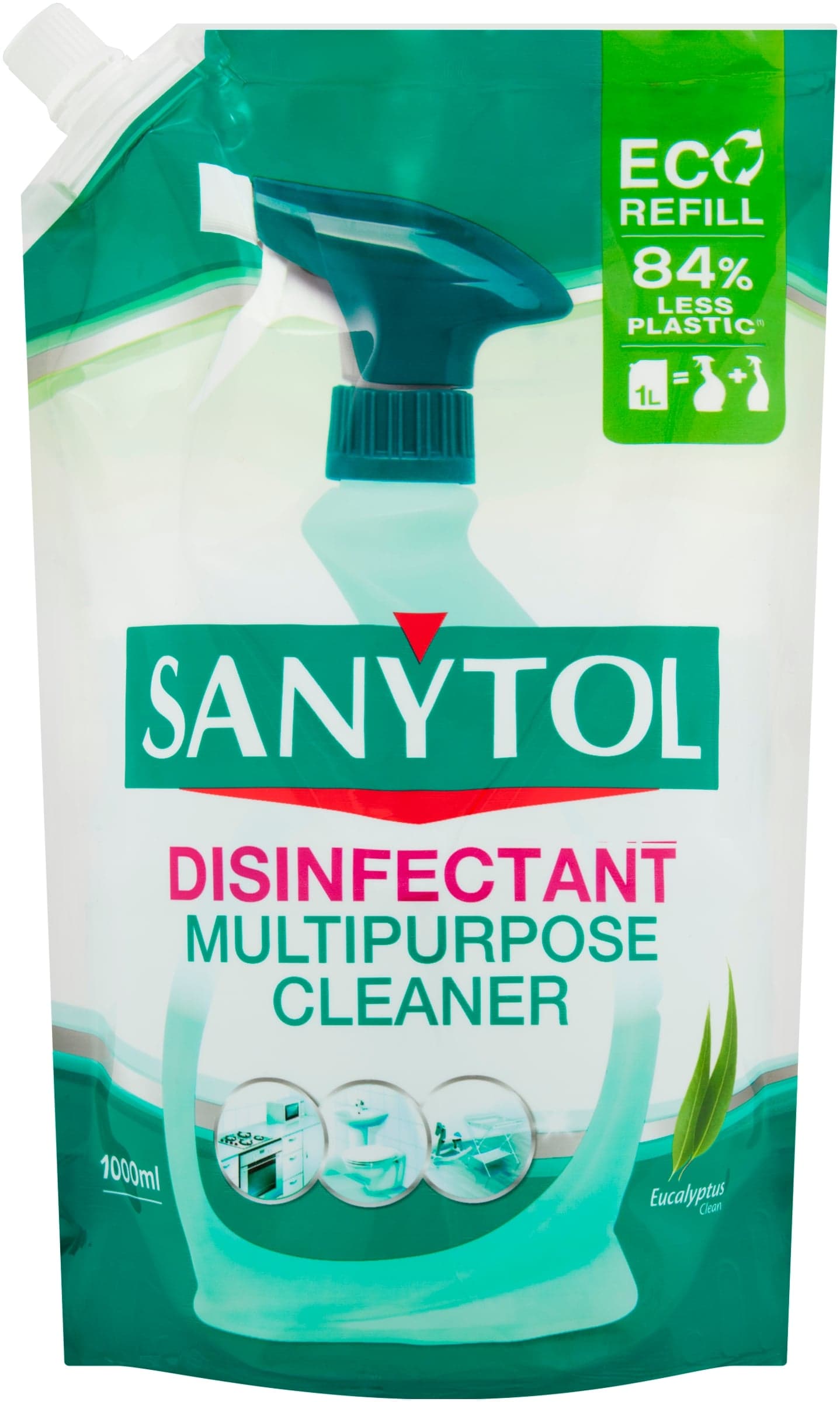 Sanytol Univerzální dezinfekce na všechny povrchy s vůní eukalyptu ve spreji, náhradní náplň