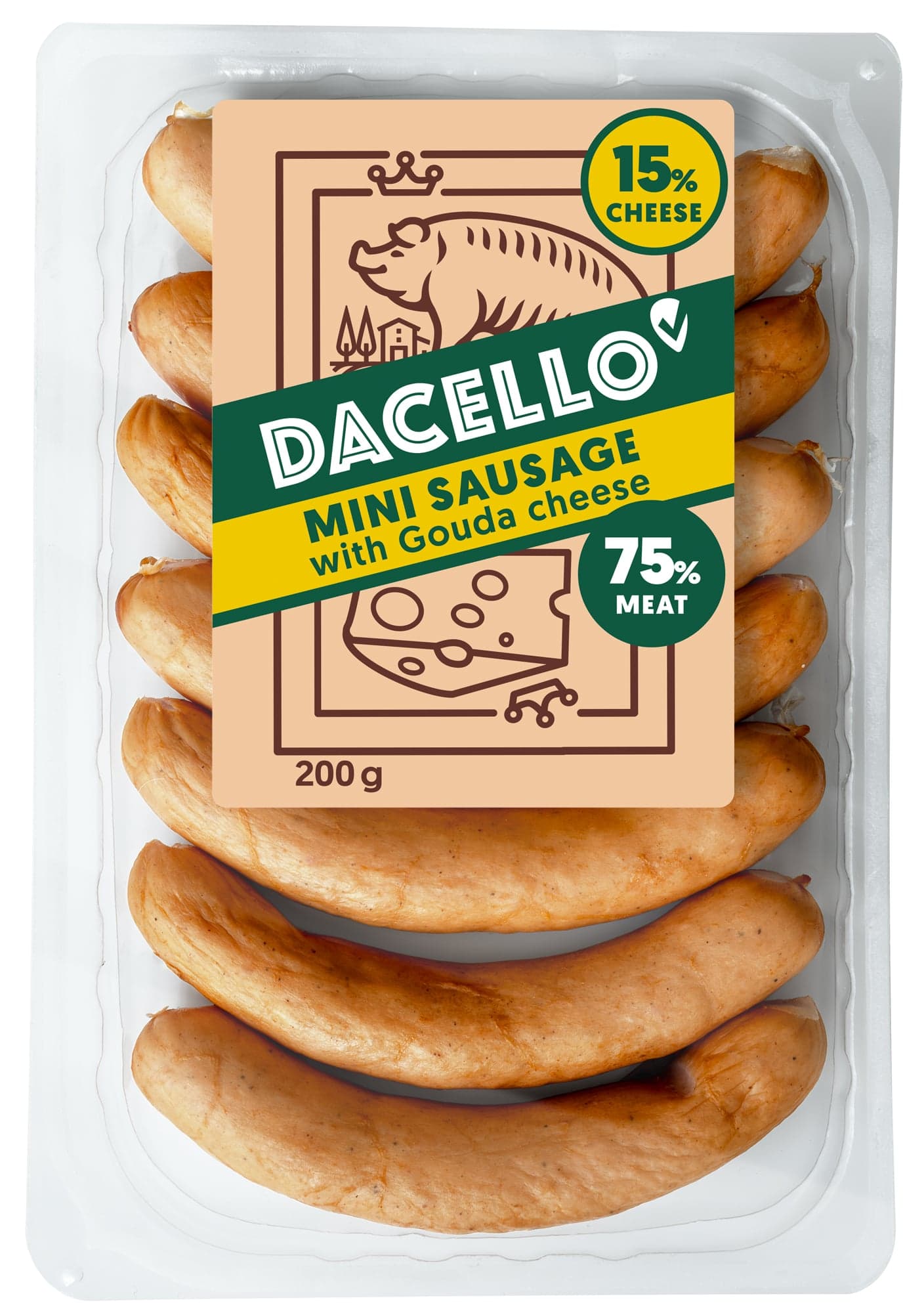 Dacello Vídeňské minipárečky se sýrem Gouda 15 %