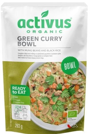 Activus BIO Green curry bowl se zeleným kari kořením, fazolemi mungo a černou rýží