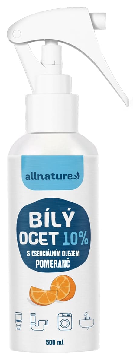 Allnature Bílý ocet 10 % s vůní pomeranče
