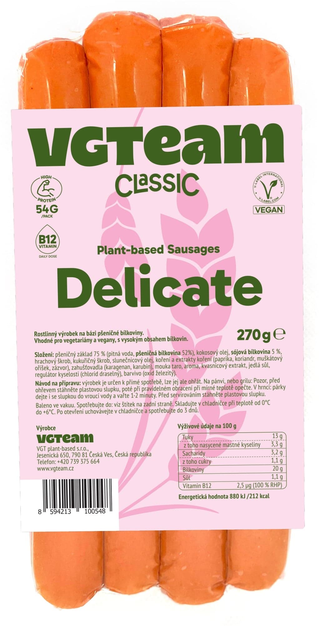 VGTeam Vegesausages Delikat