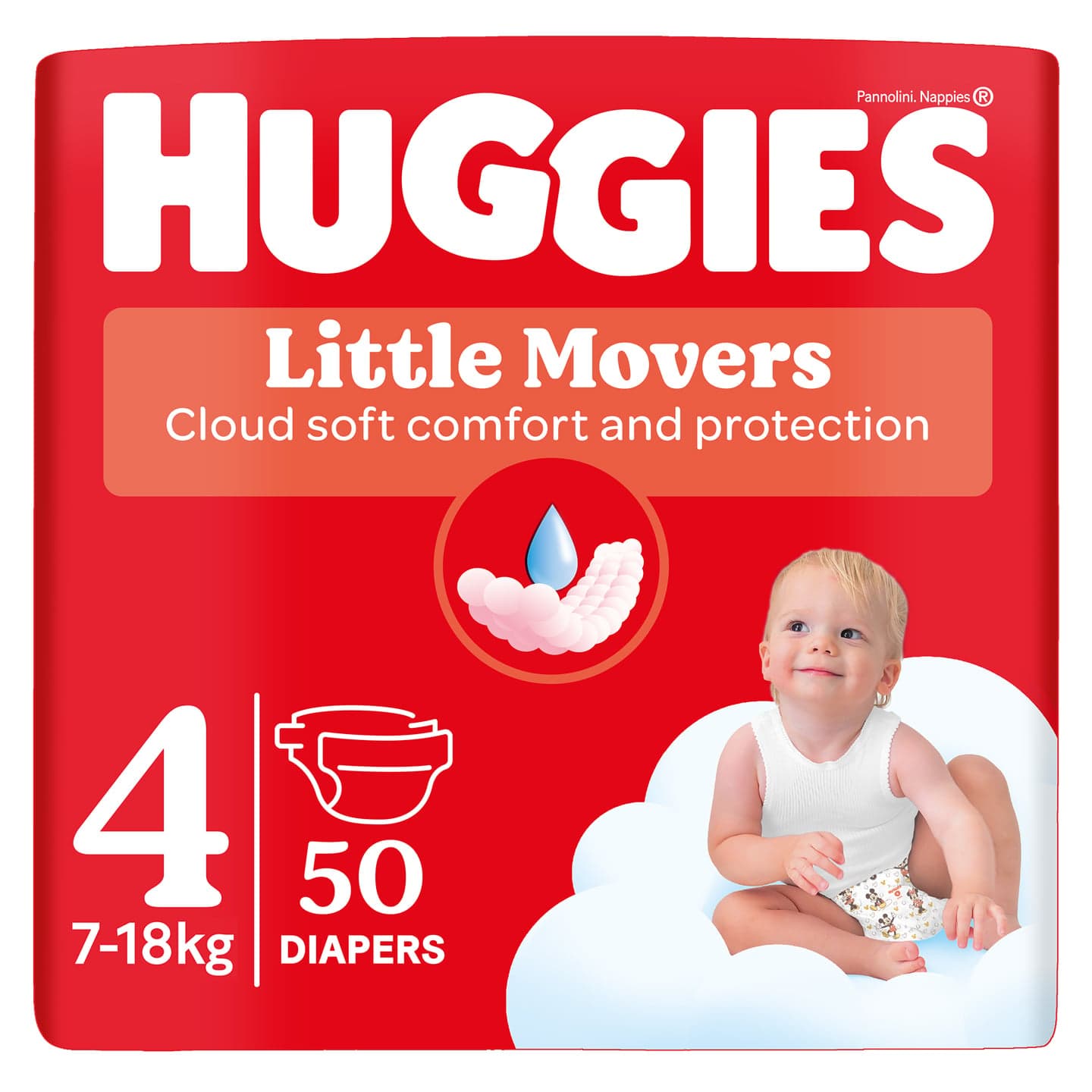 Huggies® Little Movers jednorázové plenky 4 (7–18 kg)