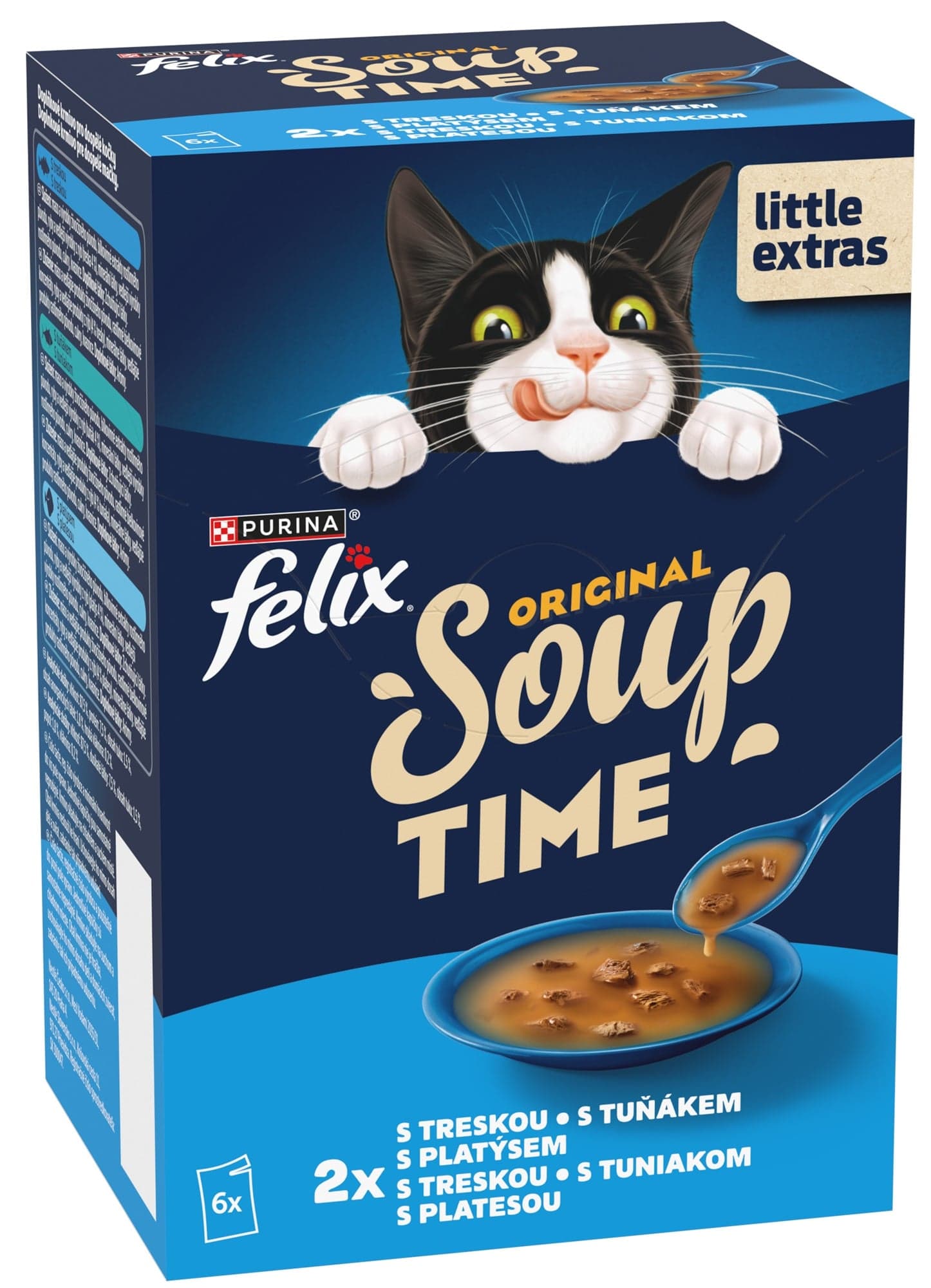 Felix Soup polévky pro kočky treska, tuňák, platýs 6×48 g