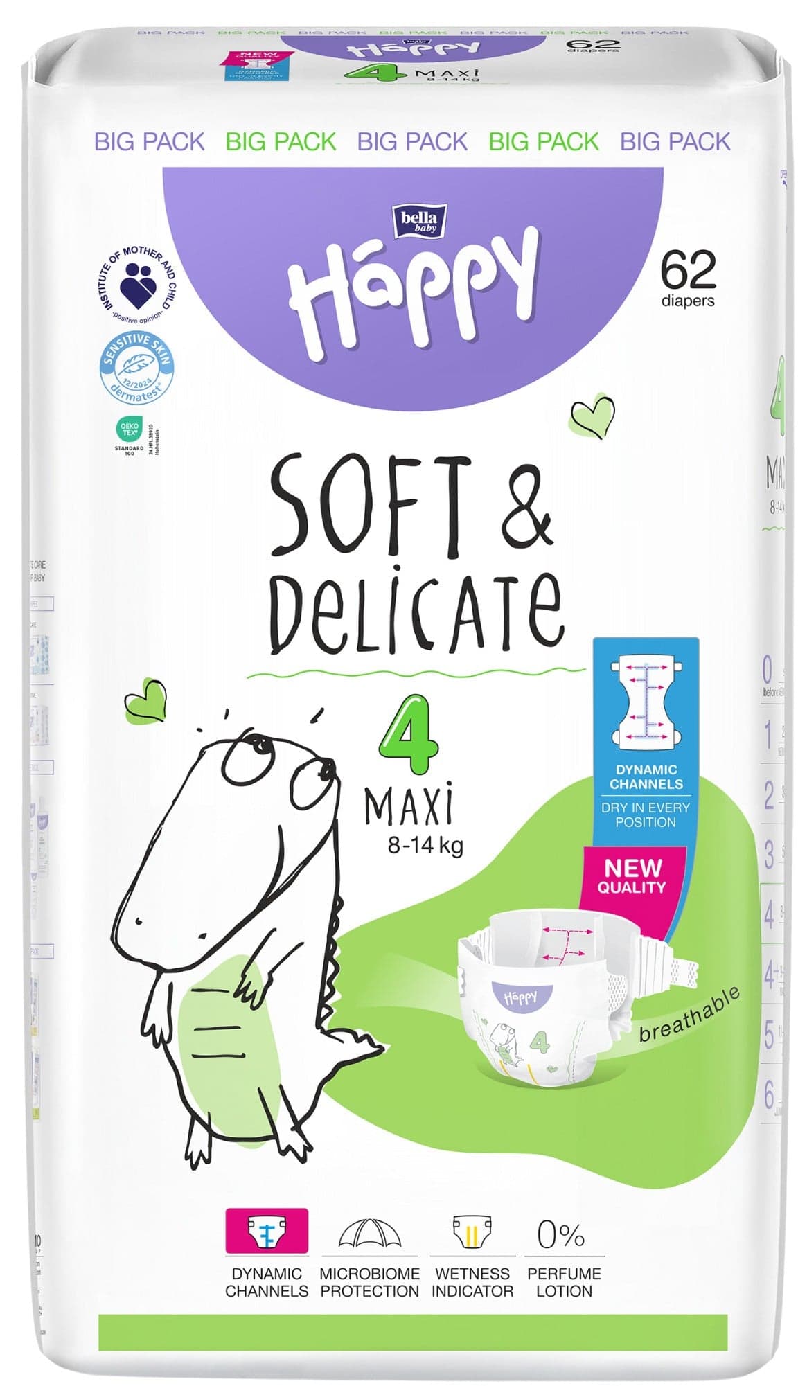 Bella Baby Happy Soft & Delicate jednorázové dětské plenky maxi 8–14 kg (velikost 4)