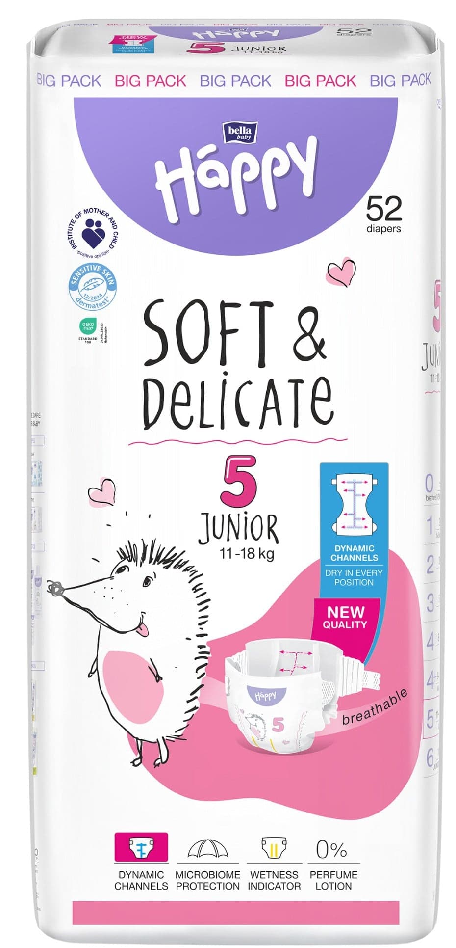 Bella Baby Happy Soft & Delicate jednorázové dětské plenky maxi 11–18 kg (velikost 5)