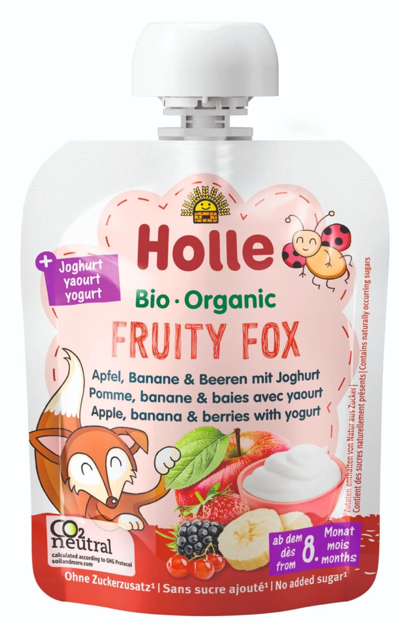 Holle BIO Kapsička ovoce s jogurtem Fruity Fox