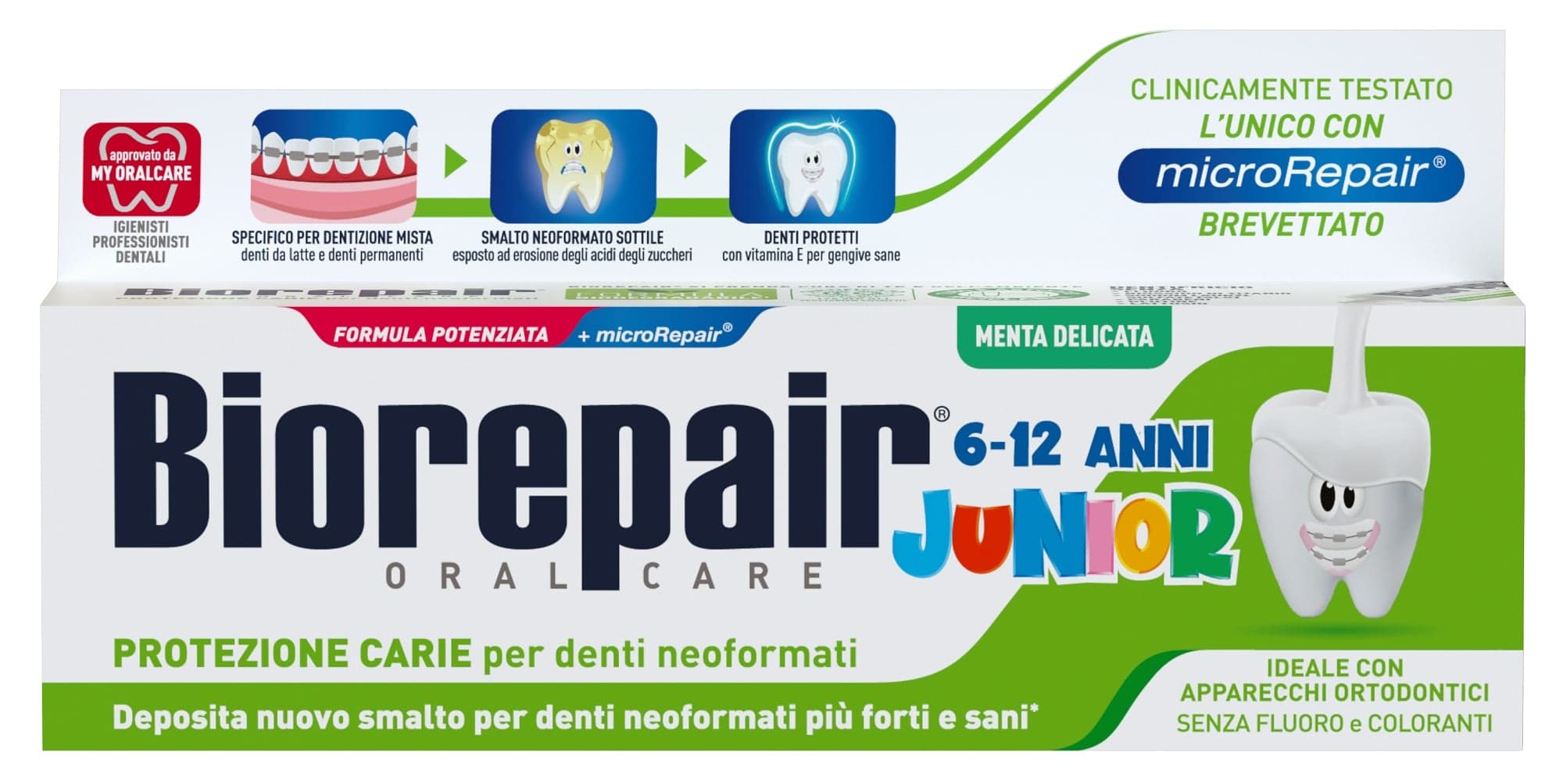 Biorepair Junior dětská zubní pasta máta 6–12 let