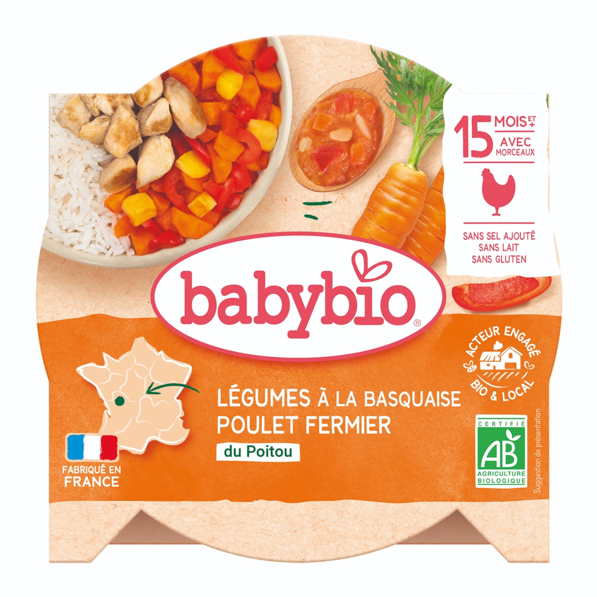 Babybio BIO Zelenina s farmářským kuřetem a rýží