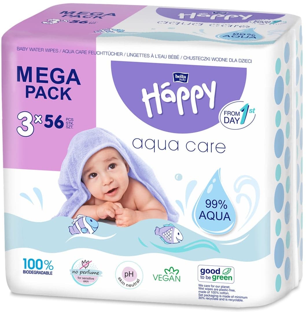 Bella Baby Happy Aqua care čistící ubrousky mega pack