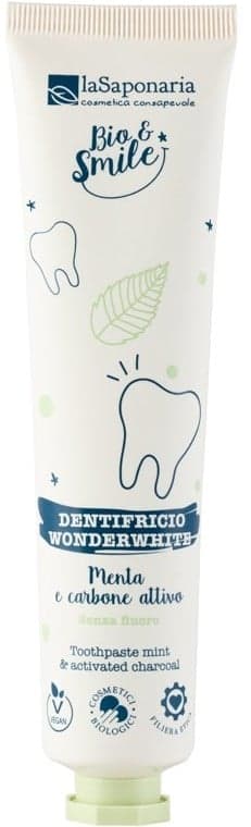 laSaponaria BIO WonderWhite bělicí zubní pasta máta a aktivní uhlí