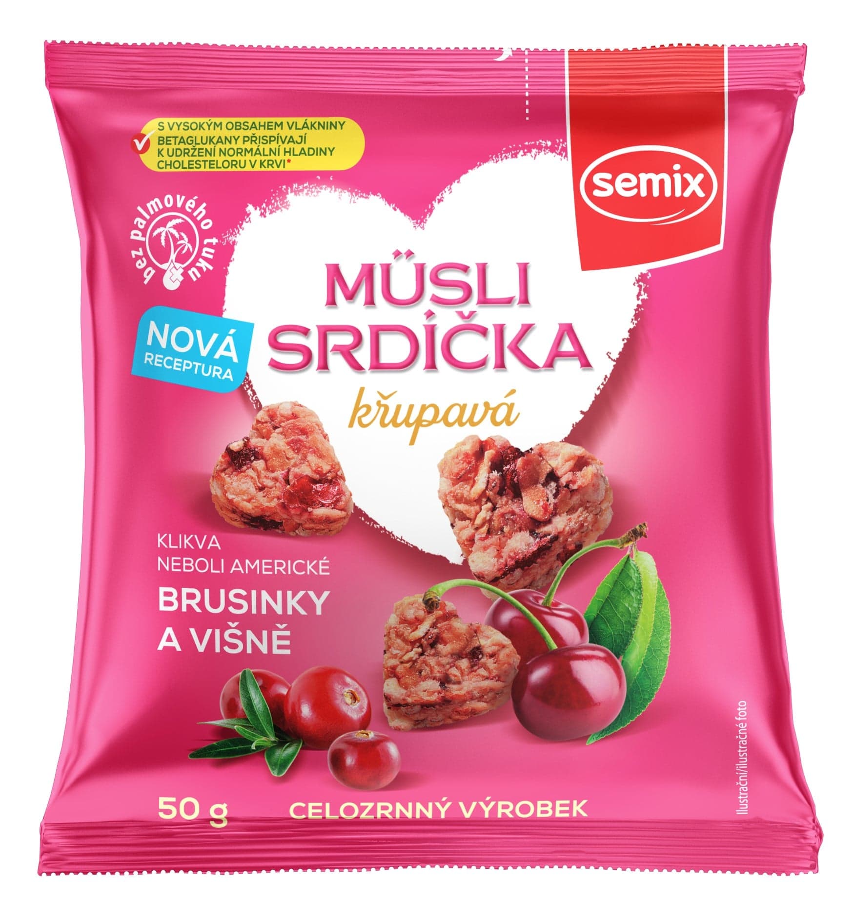 Semix Müsli srdíčka s brusinkami a višněmi