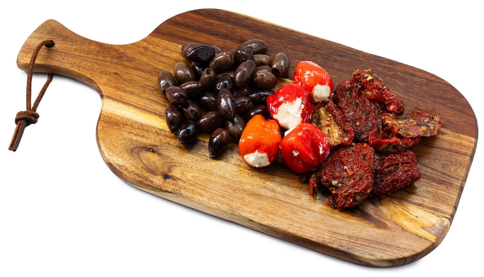 Tapas mix olivy, sušená rajčata a plněné papričky