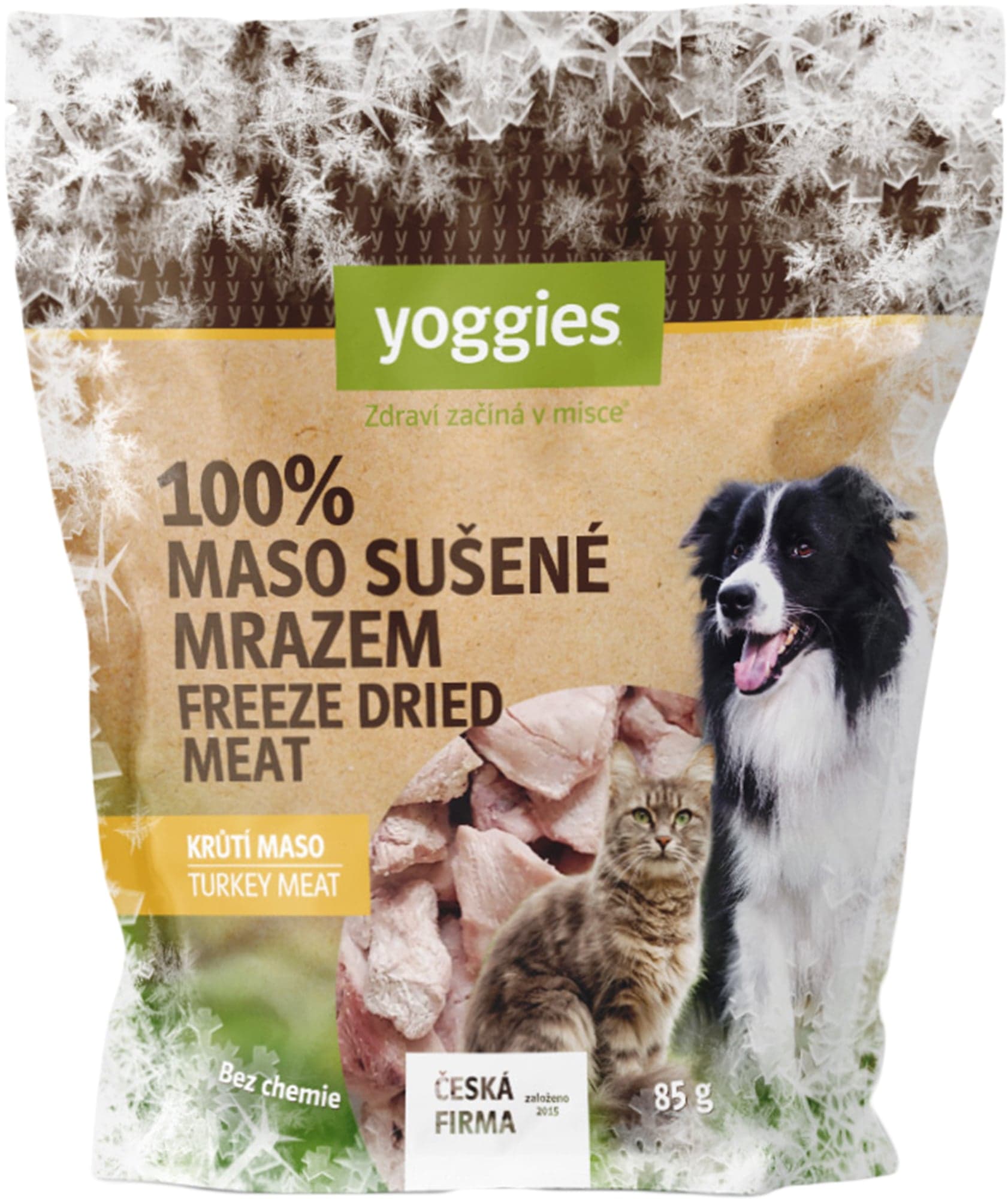 Yoggies Mrazem sušené (Lyofilizované) krůtí maso pro psy a kočky
