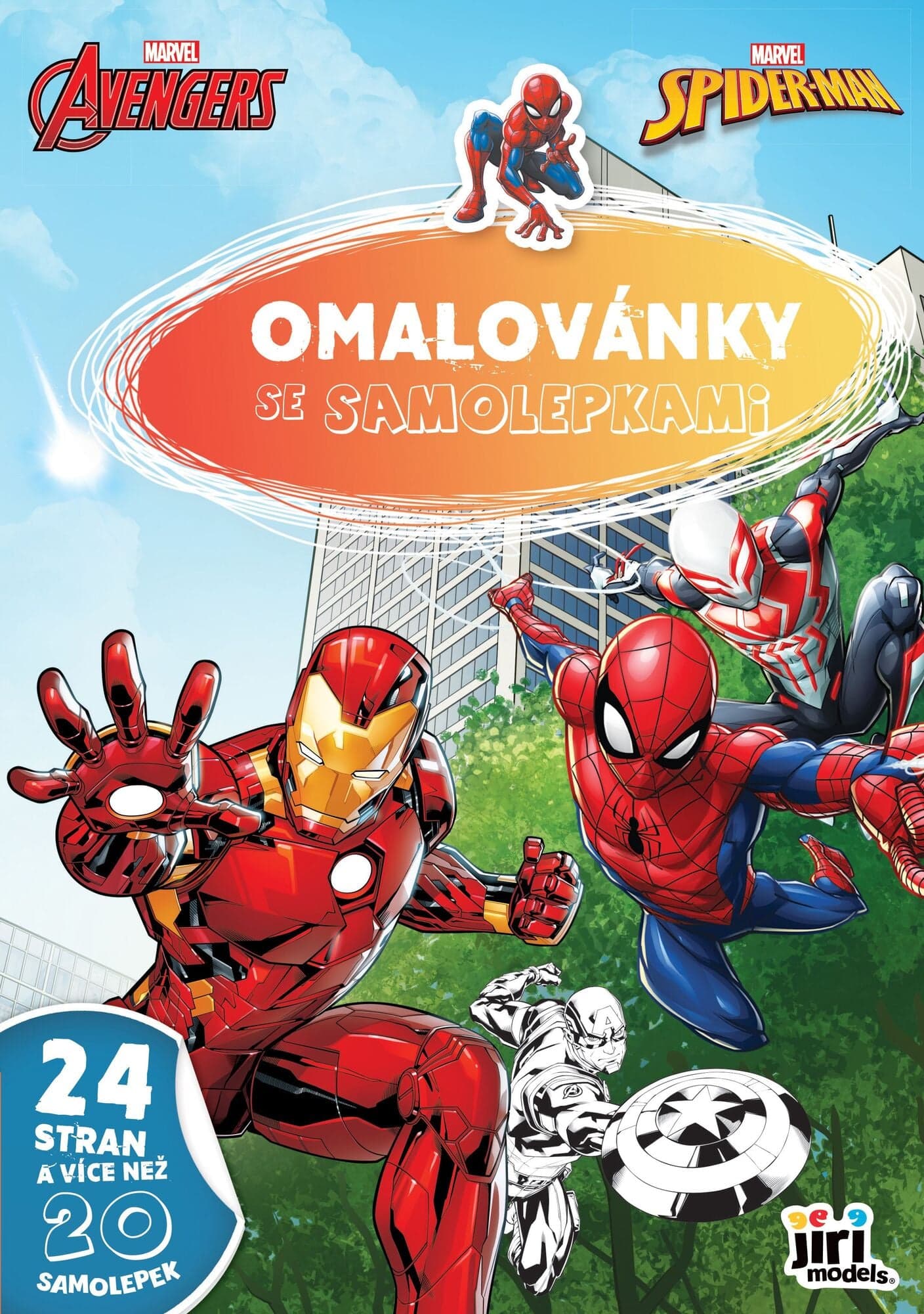 JIRI MODELS Omalovánky se samolepkami Marvel