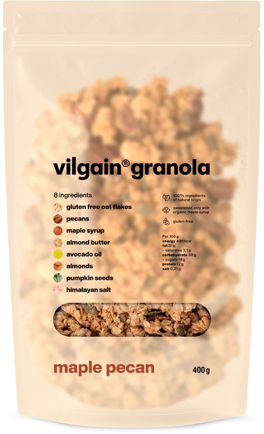 Vilgain Granola javorový sirup a pekany