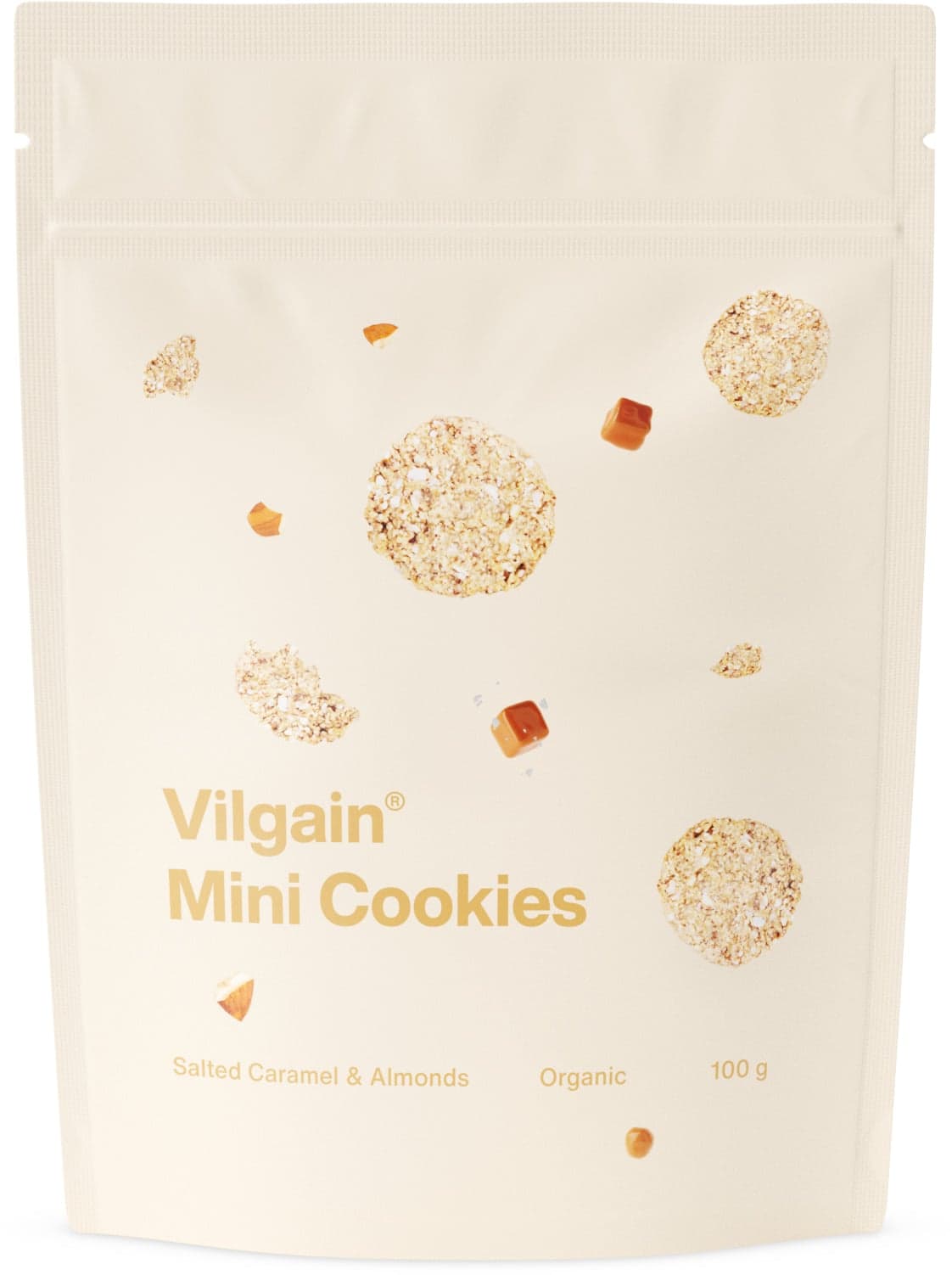 Vilgain BIO Mini Cookies slaný karamel s mandlemi